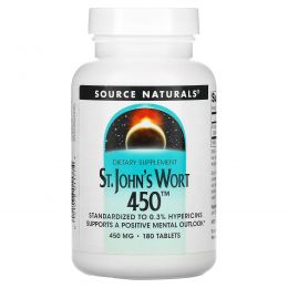 Source Naturals, Зверобой 450, 450 мг, 180 таблеток