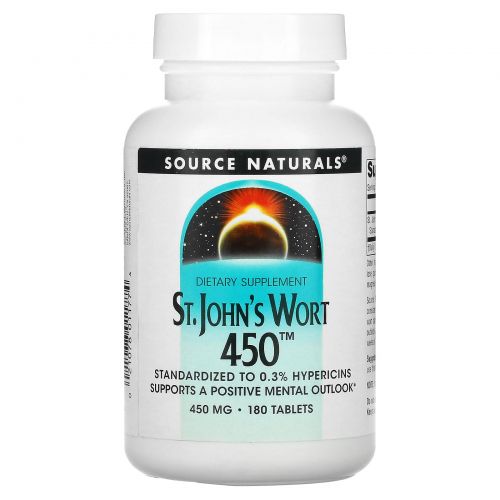 Source Naturals, Зверобой 450, 450 мг, 180 таблеток