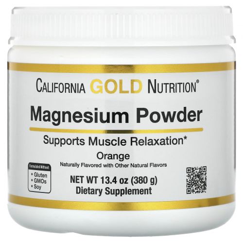 California Gold Nutrition, Magnesium Powder Beverage, Orange Flavor, 13.1 oz (373 g)