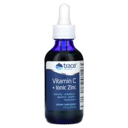 Trace Minerals Research, Vitamin C + Ionic Zinc, 2 fl oz (59 ml)