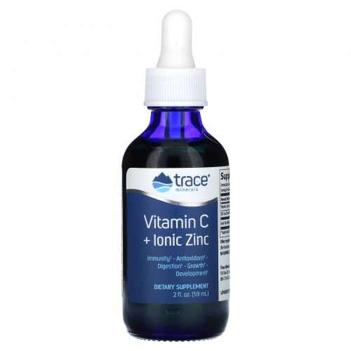 Trace Minerals Research, Vitamin C + Ionic Zinc, 2 fl oz (59 ml)