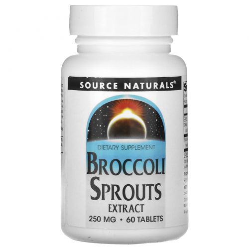 Source Naturals, экстракт ростков брокколи, 250 мг, 60 таблеток