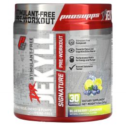 ProSupps, доктором Jekyll Signature, перед тренировкой без стимуляторов, черничный лимонад, 243 г (8,5 унции)