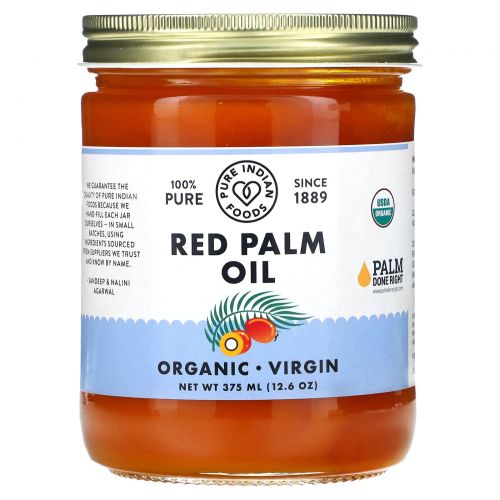 Pure Indian Foods, Красное пальмовое масло, 375 мл (12,6 унции)
