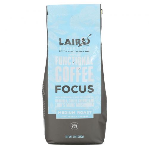 Laird Superfood, Перуанский функциональный кофе, Focus, молотый, средней обжарки, 340 г (12 унций)