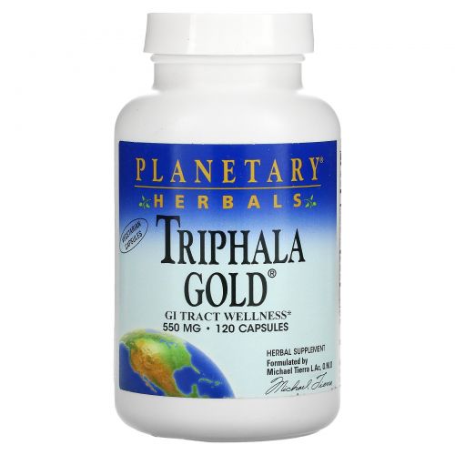 Planetary Herbals, "Трифала Голд", здоровье желудочно-кишечного тракта, 550 мг, 120 капсул