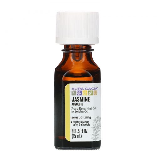 Aura Cacia, Jasmine Absolute, чувственный аромат, 5 жидких унций (15 мл)