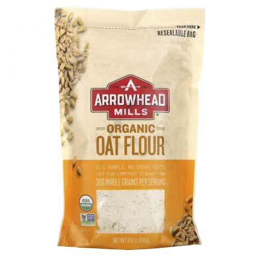 Arrowhead Mills, Organice Oat Flour, 16 oz (453 g)