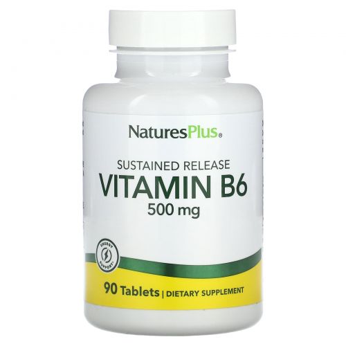 NaturesPlus, Витамин B6, 500 мг, 90 таблеток