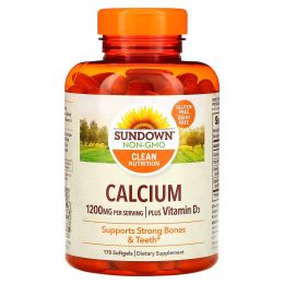 Sundown Naturals, Calcium Plus Vitamin D3, 1200 mg, 170 Softgels
