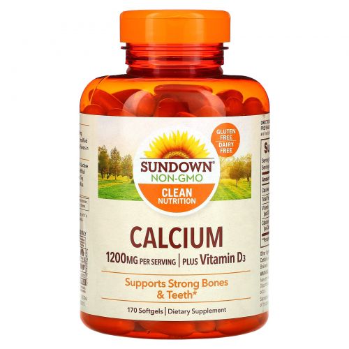 Sundown Naturals, Calcium Plus Vitamin D3, 1200 mg, 170 Softgels