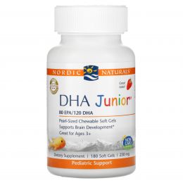 Nordic Naturals, DHA Junior, Strawberry, 250 mg, 180 Soft Gels