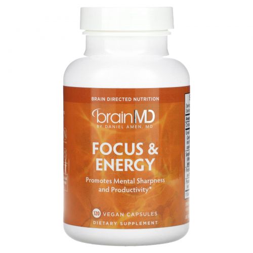 BrainMD, Focus & Energy, 120 веганских капсул