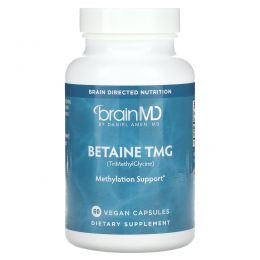 BrainMD, бетаин TMG, 60 веганских капсул