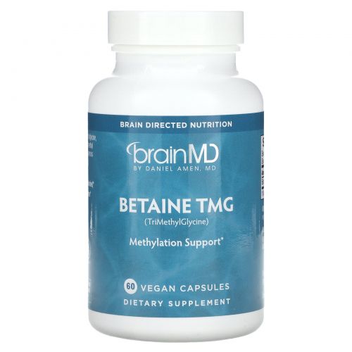 BrainMD, бетаин TMG, 60 веганских капсул