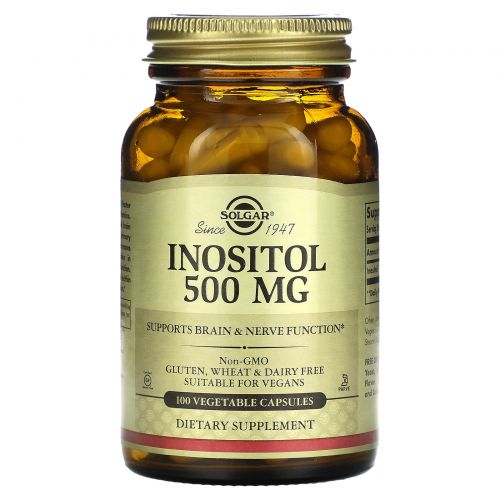 Solgar, Inositol, 500mg, 100 Veg Caps