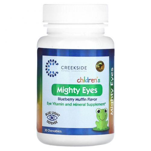 Creekside Natural Therapeutics, Children's Mighty Eyes, черничный маффин, 30 жевательных таблеток