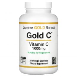 California Gold Nutrition, Витамин C, 1000 мг, 240 капсул на растительной основе