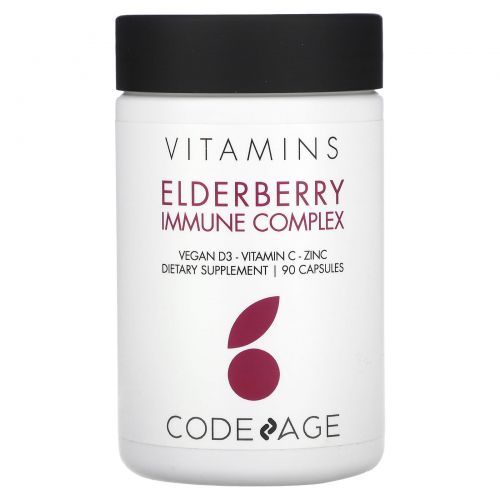 Codeage, Vitamins, иммунный комплекс бузины, 90 капсул
