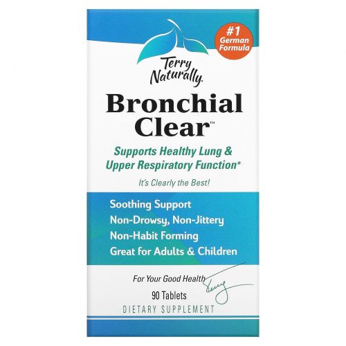 EuroPharma, Terry Naturally, Terry Naturally, Bronchial Clear, 90 таблеток