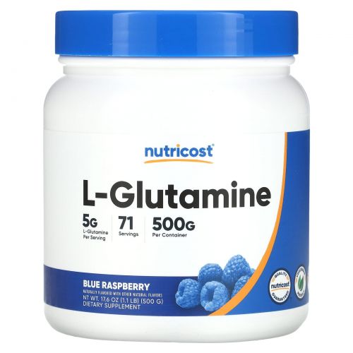 Nutricost, L-глютамин, голубая малина, 500 г (1,1 фунта)