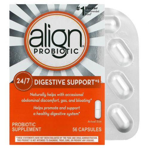 Align, 24/7 Digestive Support, Probiotic Supplement, 56 Capsules