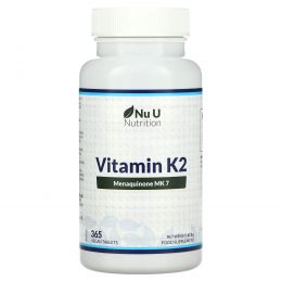 Nu U Nutrition, Витамин K2, 365 растительных таблеток