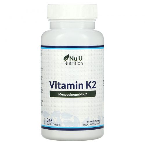 Nu U Nutrition, Витамин K2, 365 растительных таблеток