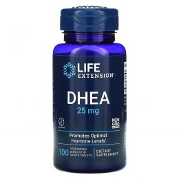 Life Extension, DHEA, 25 мг, 100 растворимых во рту таблеток