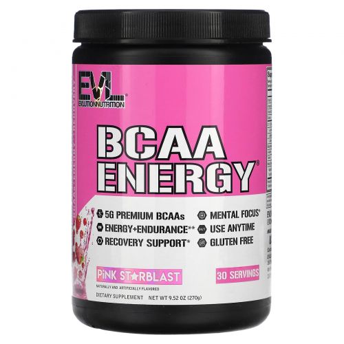 EVLution Nutrition, BCAA ENERGY, Pink Starblast, 270 г (9,52 унции)
