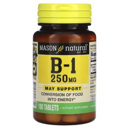 Mason Naturals, Витамин B-1, 250 мг, 100 таблеток