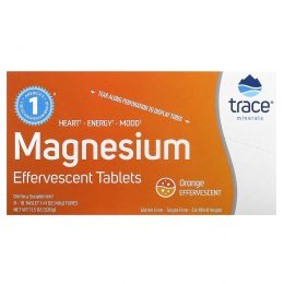 Trace Minerals Research, Magnesium Effervescent Tablets, 150 mg, Orange flavor, 8 Tubes 1.41 oz (40 g) Each