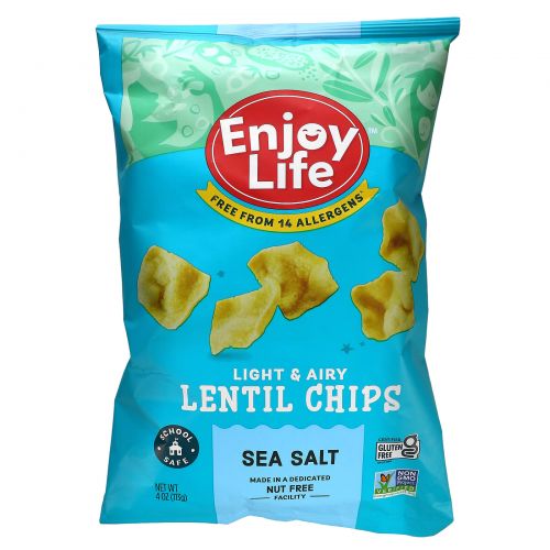 Enjoy Life Foods, Plentils, Sea Salt Lentil Chips, Original, 4 oz (113 g)