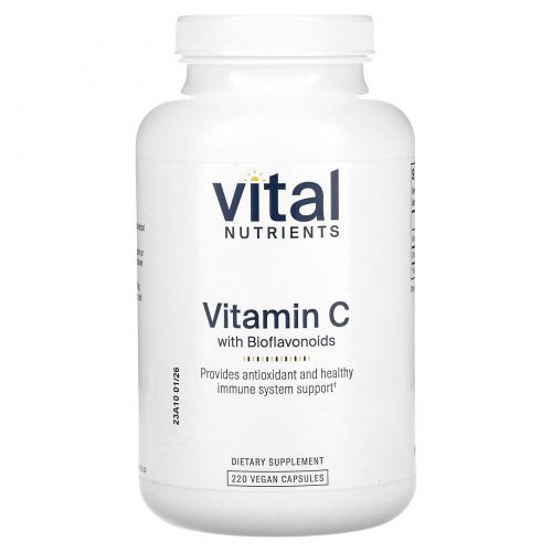 Vital Nutrients, витамин C с биофлавоноидами, 220 веганских капсул