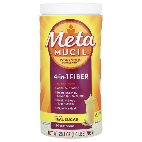 Metamucil, 4-в-1 клетчатка, без добавок, 798 г (28,1 унции)