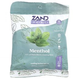 Zand, Naturals, ментол, охлаждающая мята, 15 пастилок для горла