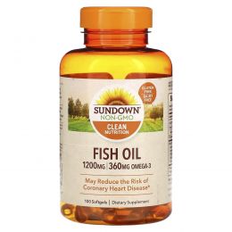 Sundown Naturals, Сверхсильный рыбий жир, 1200 мг, 100 мягких желатиновых капсул