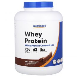 Nutricost, концентрат сывороточного протеина, со вкусом молочного шоколада, 2268 г (5 фунтов)