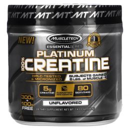 Muscletech, Essential Series, Platinum 100%  Micronized Creatine, Unflavored, 0.88 lbs (400 g)