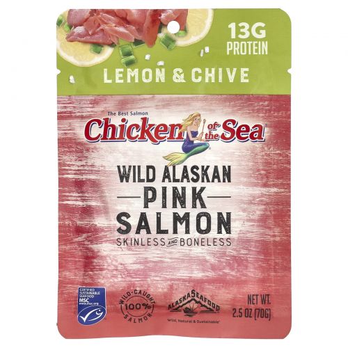 Chicken of the Sea, Wild-Caught Pink Salmon, Lemon & Chive, 2.5 oz ( 70 g)