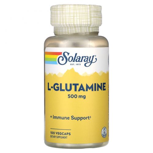 Solaray, L-глютамин, 500 мг, 100 растительных капсул