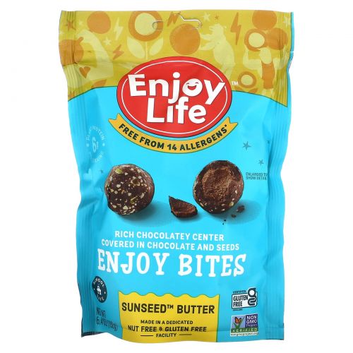 Enjoy Life Foods, ProBurst Bites, Chocolate Sunseed Butter, 6.4oz (180g)