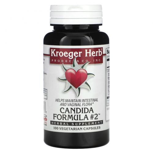 Kroeger Herb Co, Candida Formula # 2, 100 вегетарианских капсул