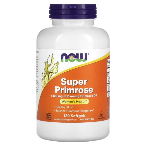 NOW Foods, Super Primrose, масло примулы вечерней, 1300 мг, 120 капсул