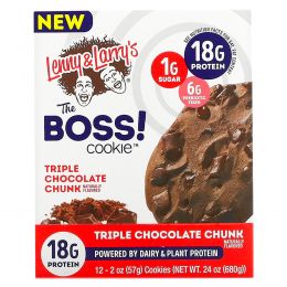 Lenny & Larry's, The BOSS Cookie,   Triple  Chocolate Chunk, 12 Cookies, 2 oz (57 g) Each