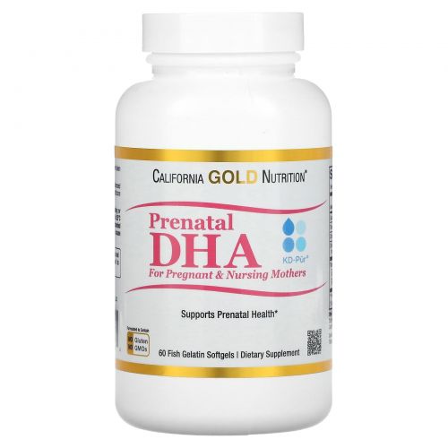 California Gold Nutrition, Пренатальная ДГК для беременных и кормящих матерей, 900 мг, 60 мягких желатиновых капсул