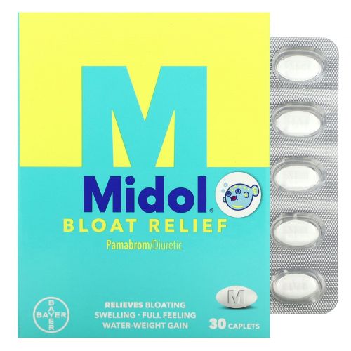 Midol, Средство для облегчения вздутия живота, 30 капсул