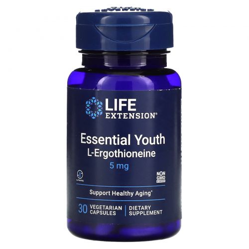 Life Extension, Essential Youth L-эрготионеин, 5 мг, 30 вегетарианских капсул