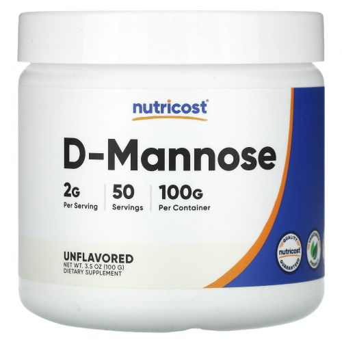 Nutricost, D-манноза, без добавок, 100 г (3,5 унции)
