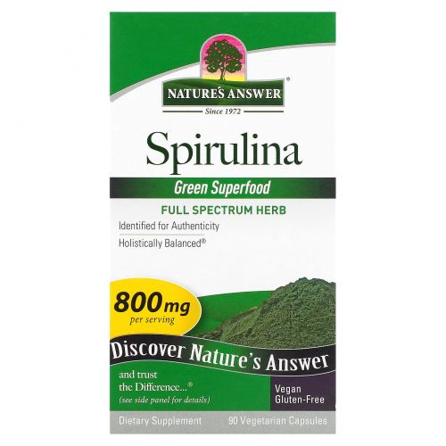 Nature's Answer, Спирулина, 90 капсул в растительной оболочке